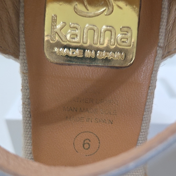 Kanna Tan and Cream Espadrille Wedges - Picture 3 of 9